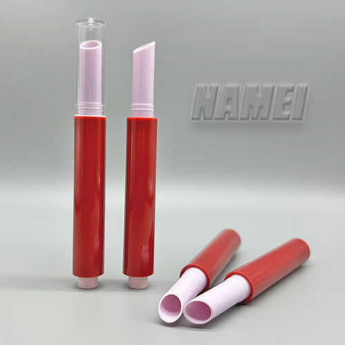 أخبار الشركة الأخيرة عن أنبوب أحمر شفاه وكريم خدود قابل للالتواء بتصميم مخصص E-903A E-903B، غلاف خارجي قابل للتبديل 2 جرام حاوية قلم تجميل
